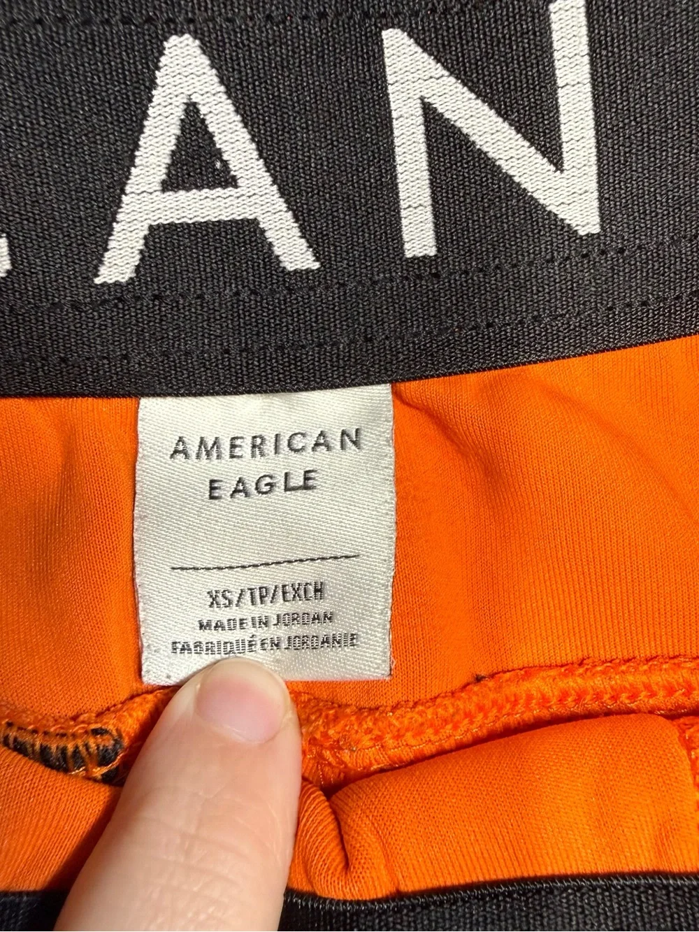 American Eagle Outfitters Men's Bright Orange Athletic Shorts with Black Zips